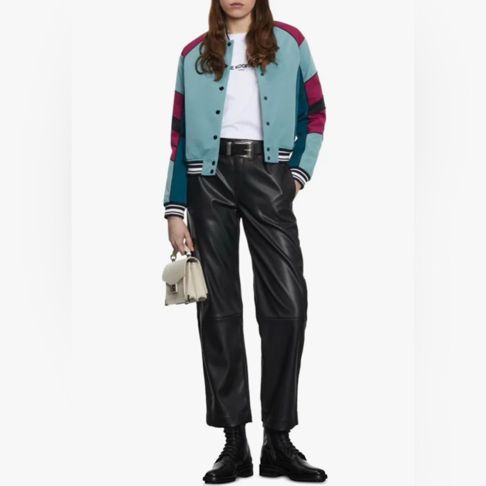 The Kooples Faux Leather Midrise Pants Black, EU 34/US 2. Excellent condition.